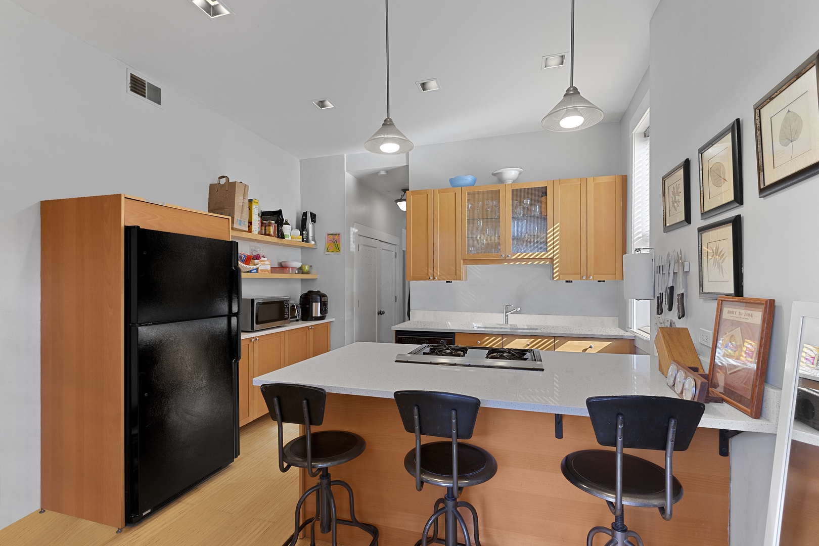 929 West Fletcher Street Chicago, IL 60657 - Photo 35 of 53 a kitchen with stainless steel appliances granite countertop a refrigerator and a stove top oven