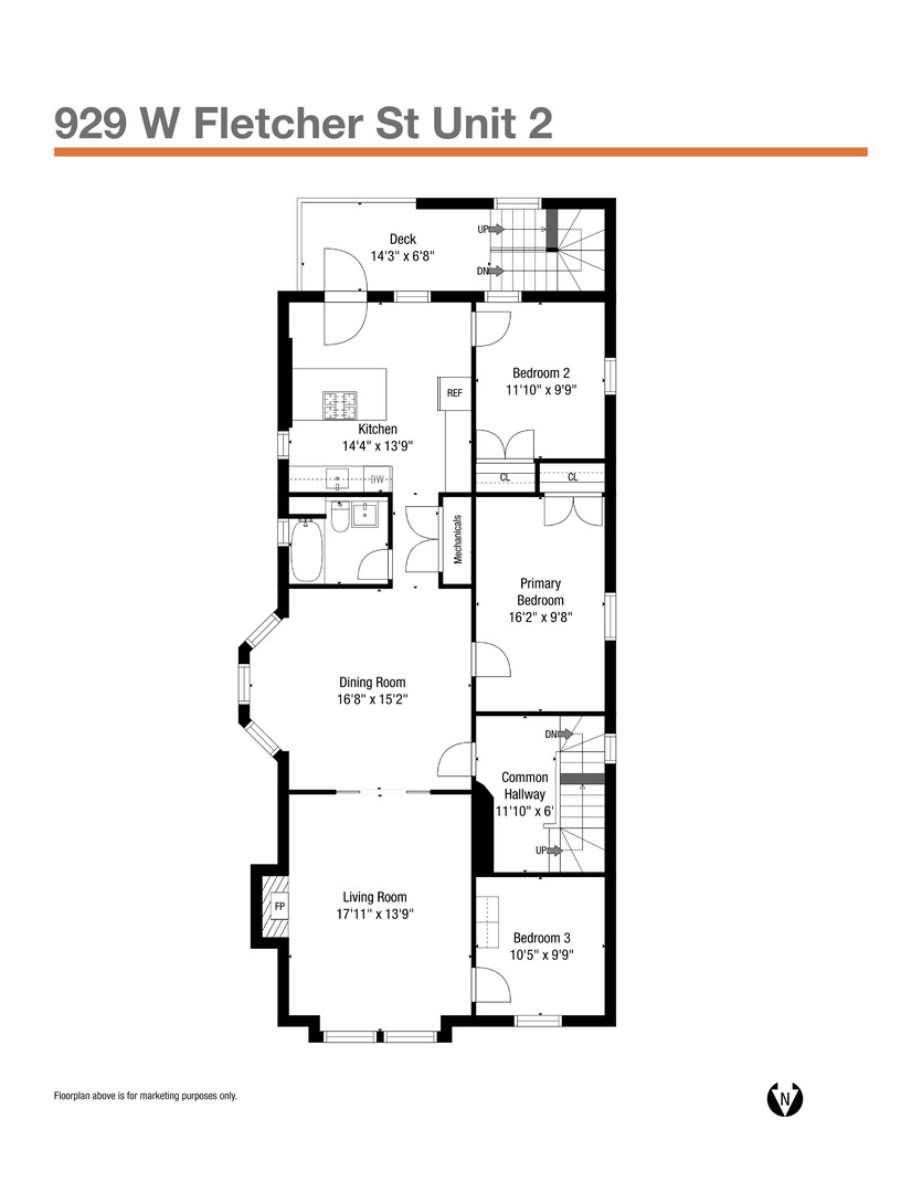 929 West Fletcher Street Chicago, IL 60657 - Photo 52 of 53 a picture of a floor plan