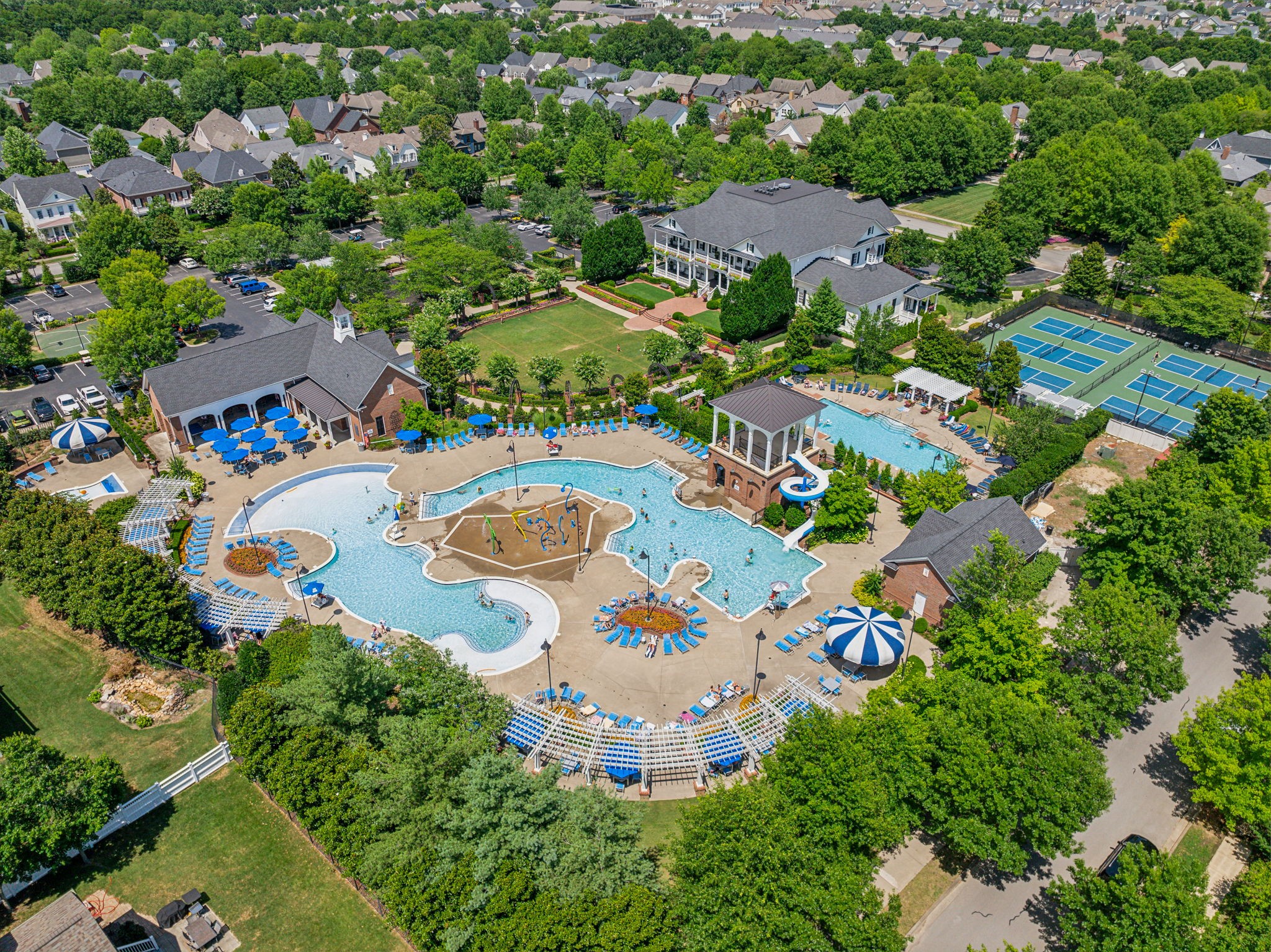 8024 Keats Street Franklin, TN 37064 - Photo 40 of 42 an aerial view of residential house with outdoor space and swimming pool