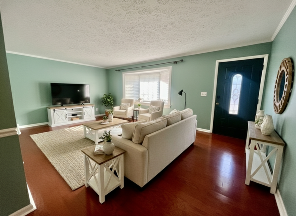 209 Baker Street Metropolis, IL 62960 - Photo 8 of 43 a living room with furniture wooden floor and a flat screen tv