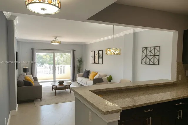 a living room with furniture and window