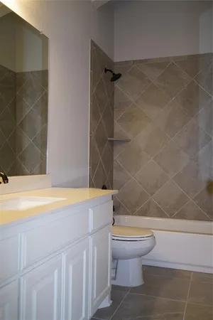 a bathroom with a toilet and a bathtub