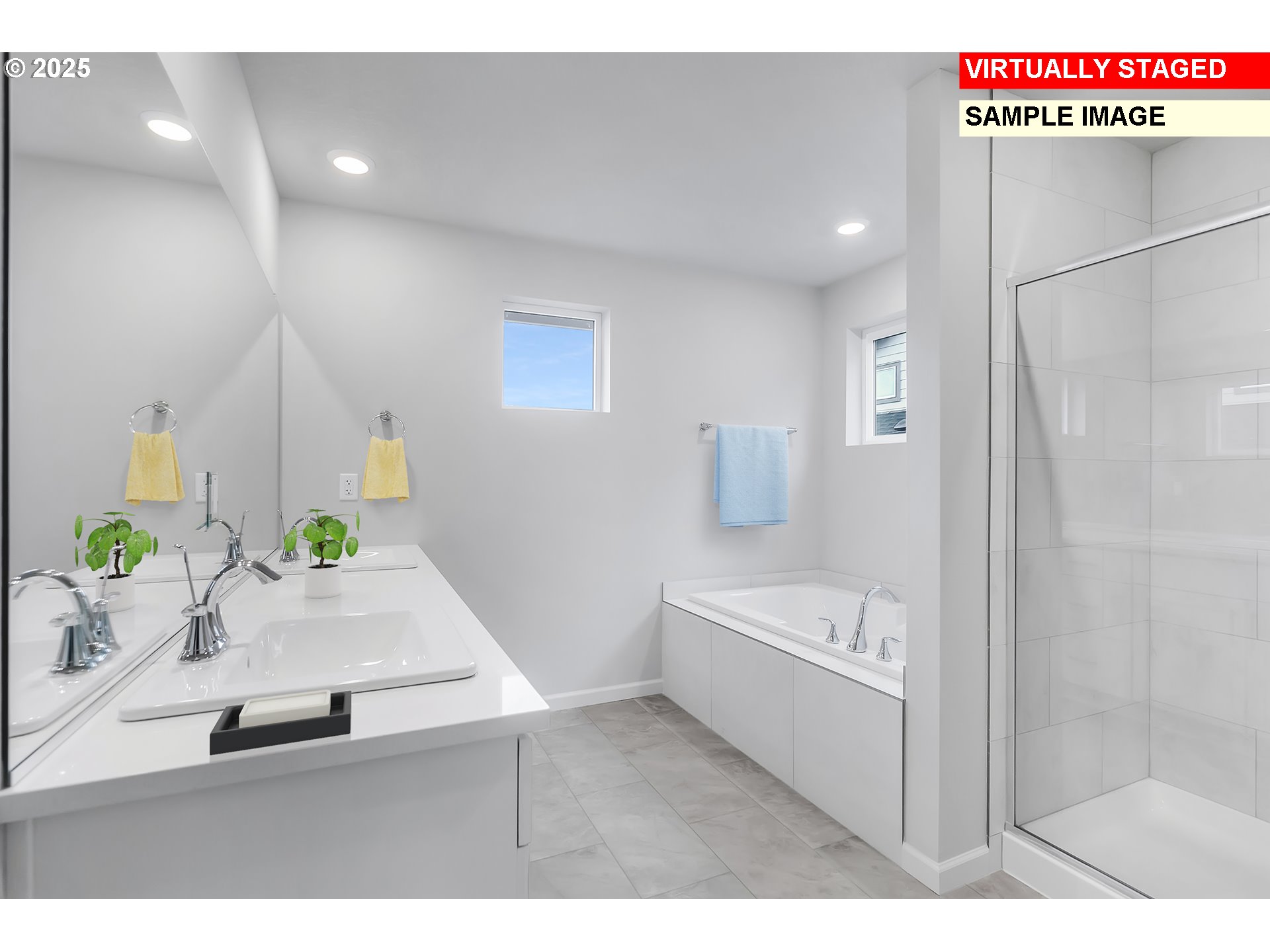5612 North 88th Avenue Camas, WA 98607 - Photo 11 of 25 a bathroom with a sink a bathtub and a shower