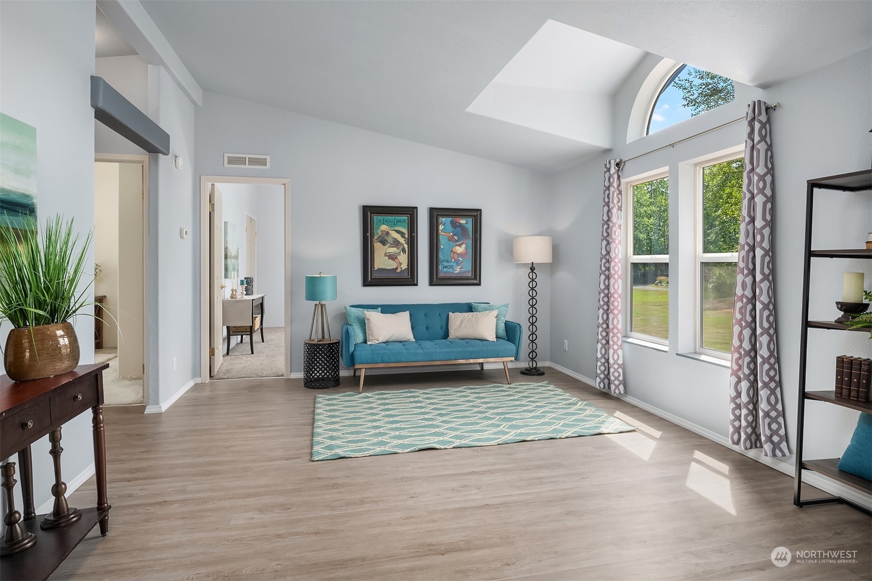 28932 Northeast Big Rock Road Duvall, WA 98019 - Photo 13 of 27 a view of a livingroom with wooden floor and a large window