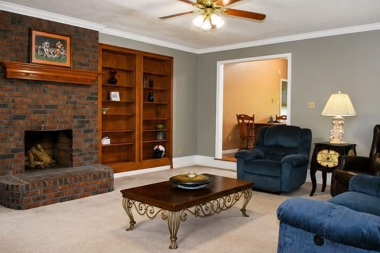 8539 Campground Road Drummonds, TN 38023 - Photo 8 of 39 Fireplace, Freshly Painted Walls. Tons of windows for natural lighting.
