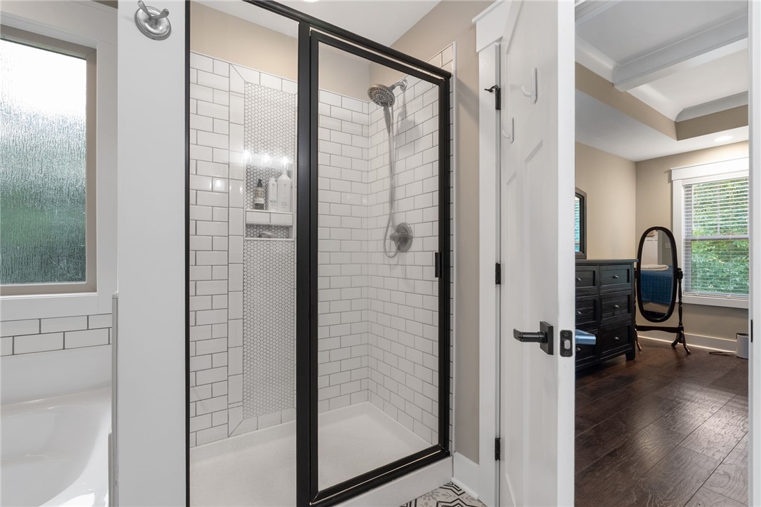 201 Hearthstone Drive Anderson, SC 29621 - Photo 32 of 49 Modern bathroom with walk-in shower and elegant tile work.