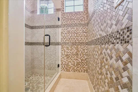 a bathroom with a shower