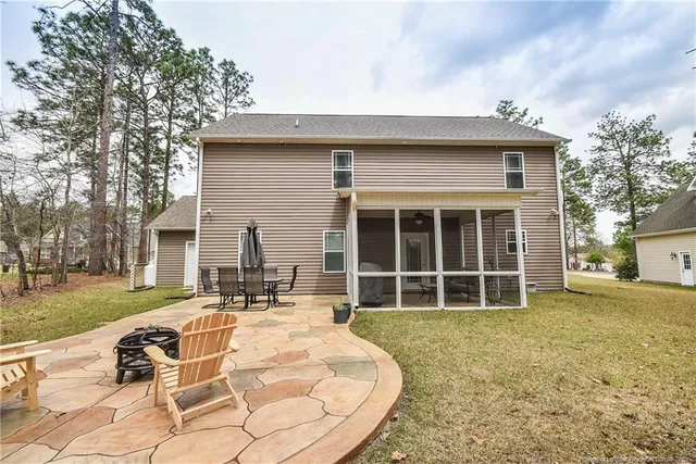 a view of a house with a patio