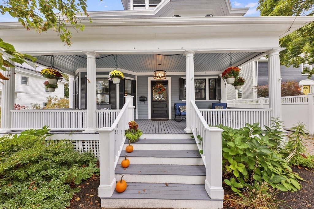 20 Columbus Avenue Beverly, MA 01915 - Photo 3 of 39 a front view of a house with plants and outdoor seating