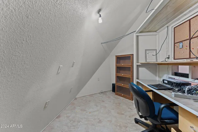 a room with cabinets