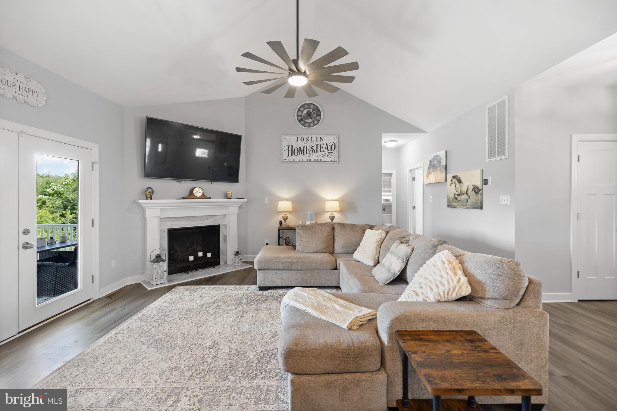 5175 Paynes Mill Road Bumpass, VA 23024 - Photo 4 of 55 a living room with furniture a flat screen tv and a fireplace