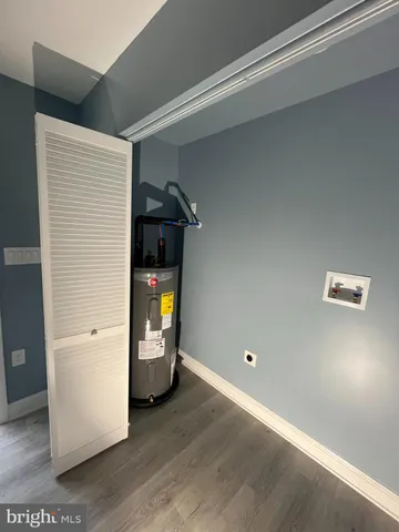 a view of balcony with wooden floor