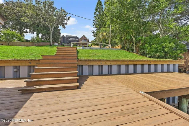 a view of a hardwood deck