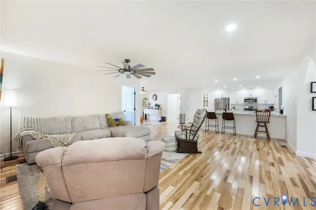 a living room with furniture