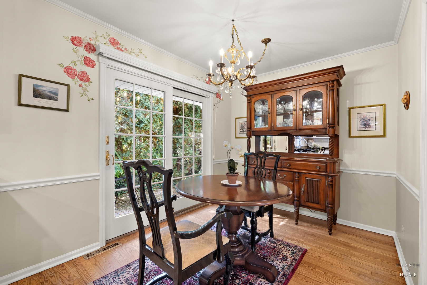 315 Old Mill Road Barrington, IL 60010 - Photo 17 of 37 a view of a dining room with furniture a chandelier and wooden floor