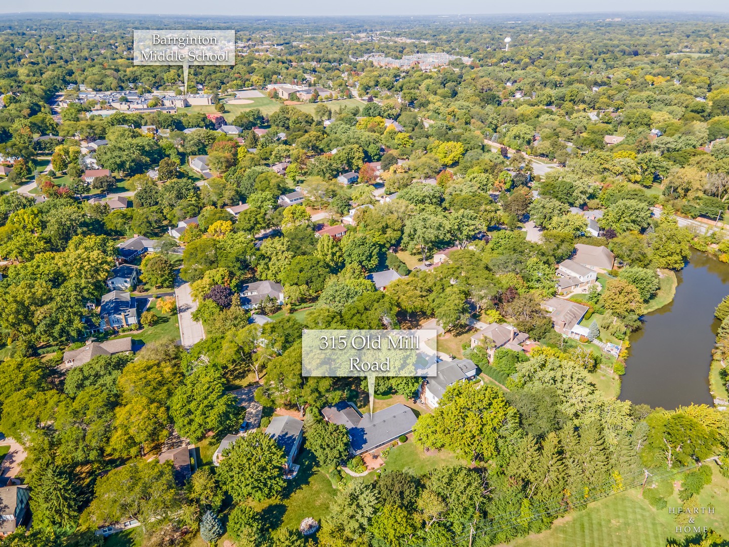 315 Old Mill Road Barrington, IL 60010 - Photo 35 of 37 an aerial view of residential building with parking space