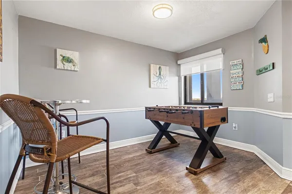a workspace with furniture