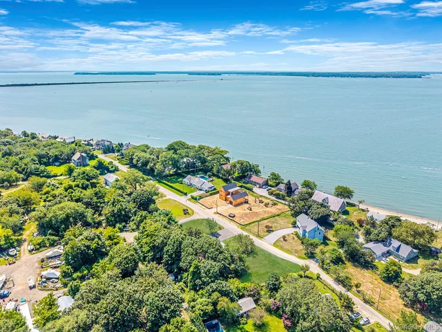 a view of a lake with a city view