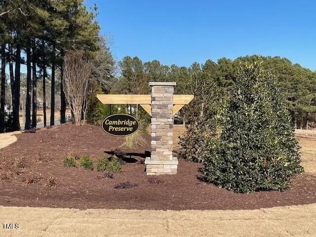 a view of a park with iron fence