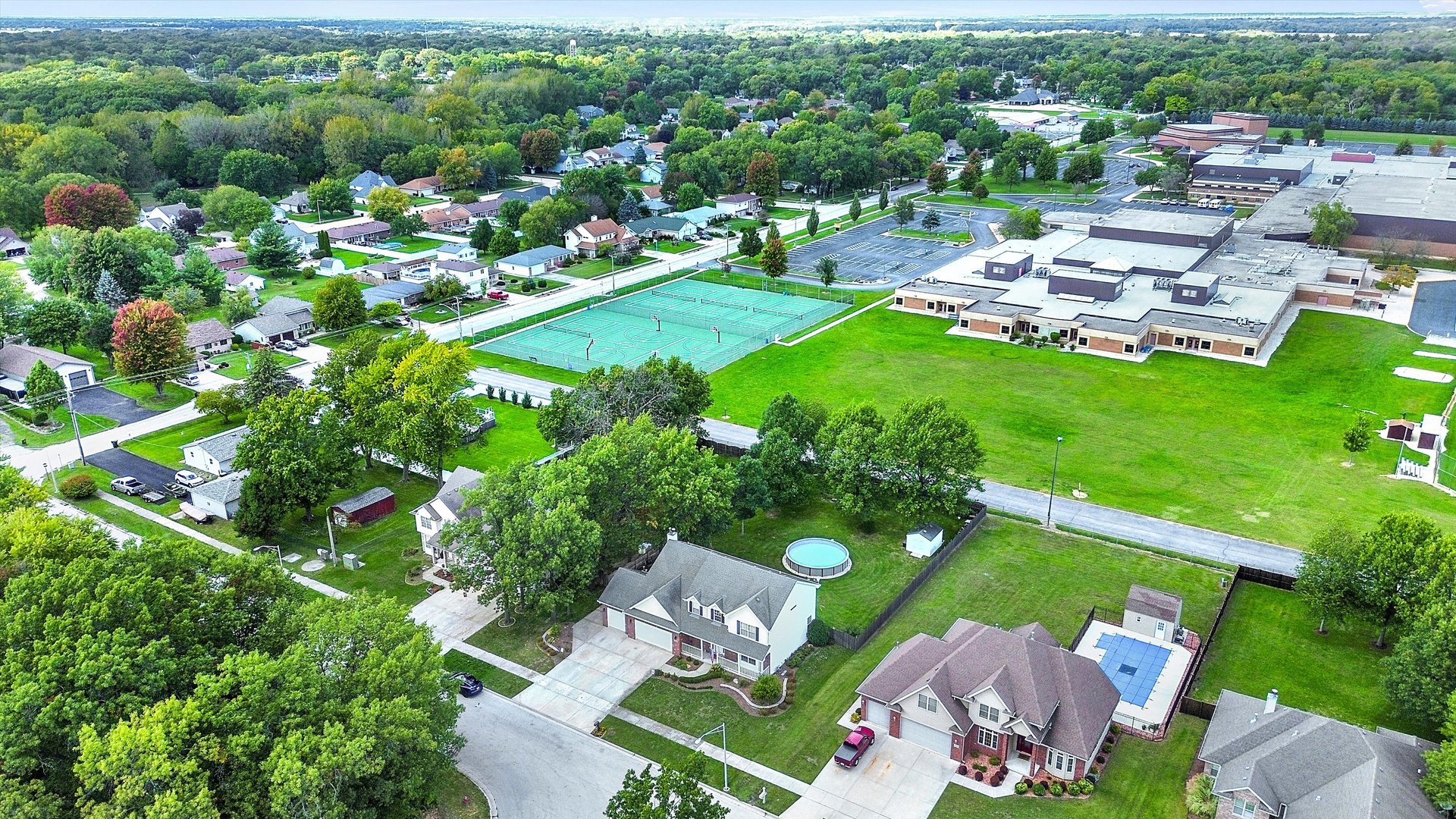 546 Caleb Road Braidwood, IL 60408 - Photo 32 of 34 an aerial view of a house with yard swimming pool and outdoor seating