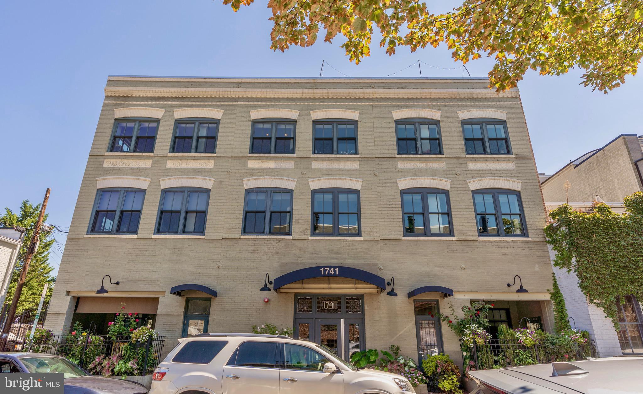 a front view of multiple houses