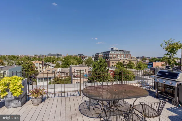 a view of a balcony with an outdoor space