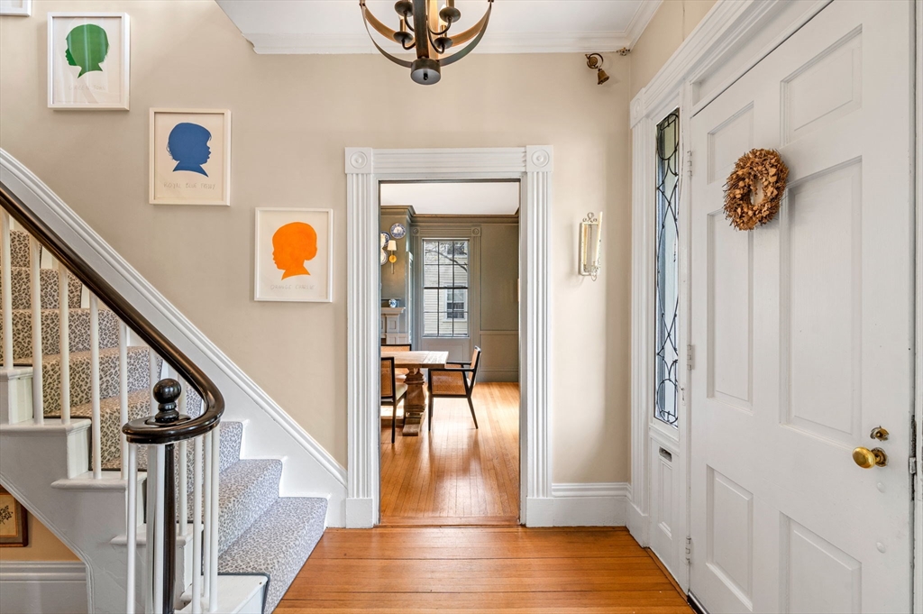 31 Broad Street Salem, MA 01970 - Photo 6 of 39 a view of a hallway view with wooden floor and staircase