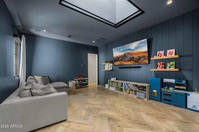 a view of living room with large windows