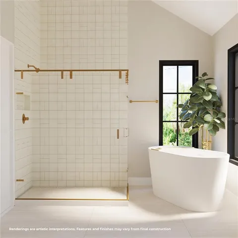 a white bath tub sitting next to a window