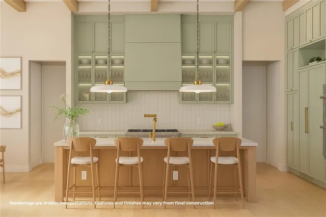 a dining area with furniture and window