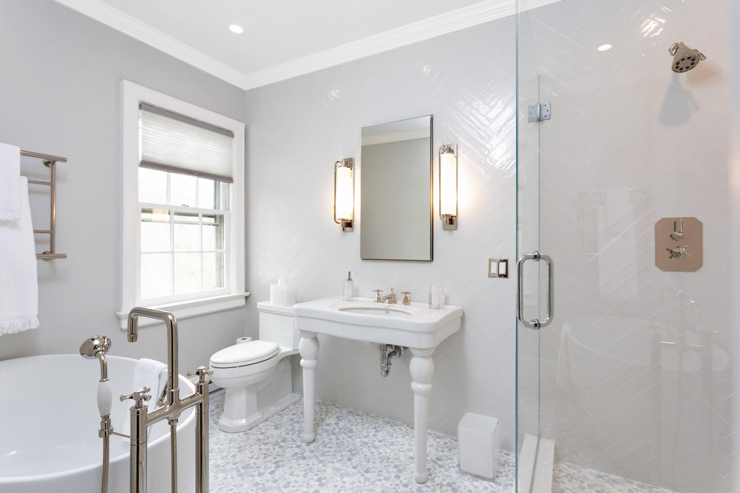 343-335 Wahackme Road New Canaan, CT 06840 - Photo 20 of 32 a bathroom with a sink toilet and shower