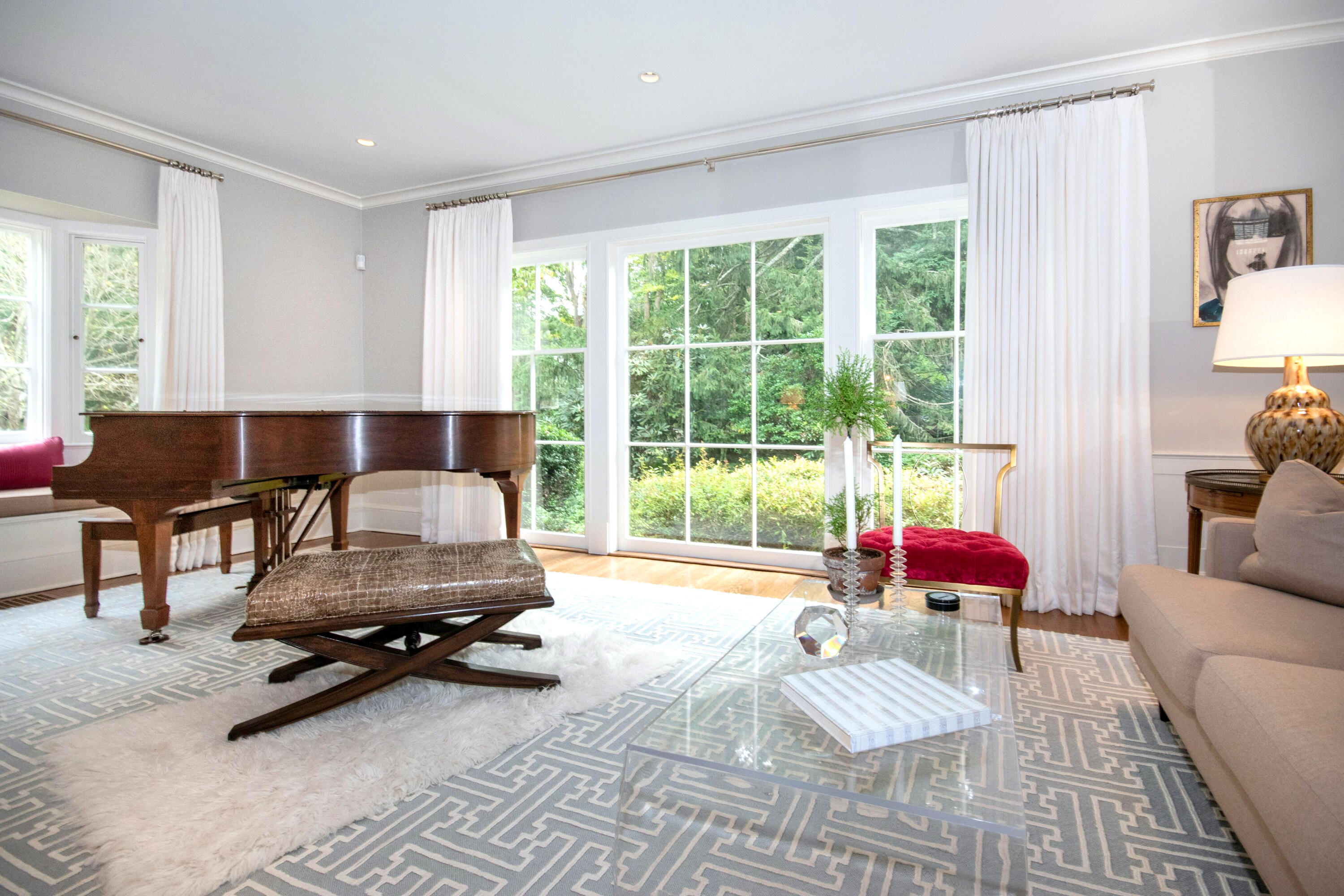 343-335 Wahackme Road New Canaan, CT 06840 - Photo 8 of 32 a living room with furniture and floor to ceiling window