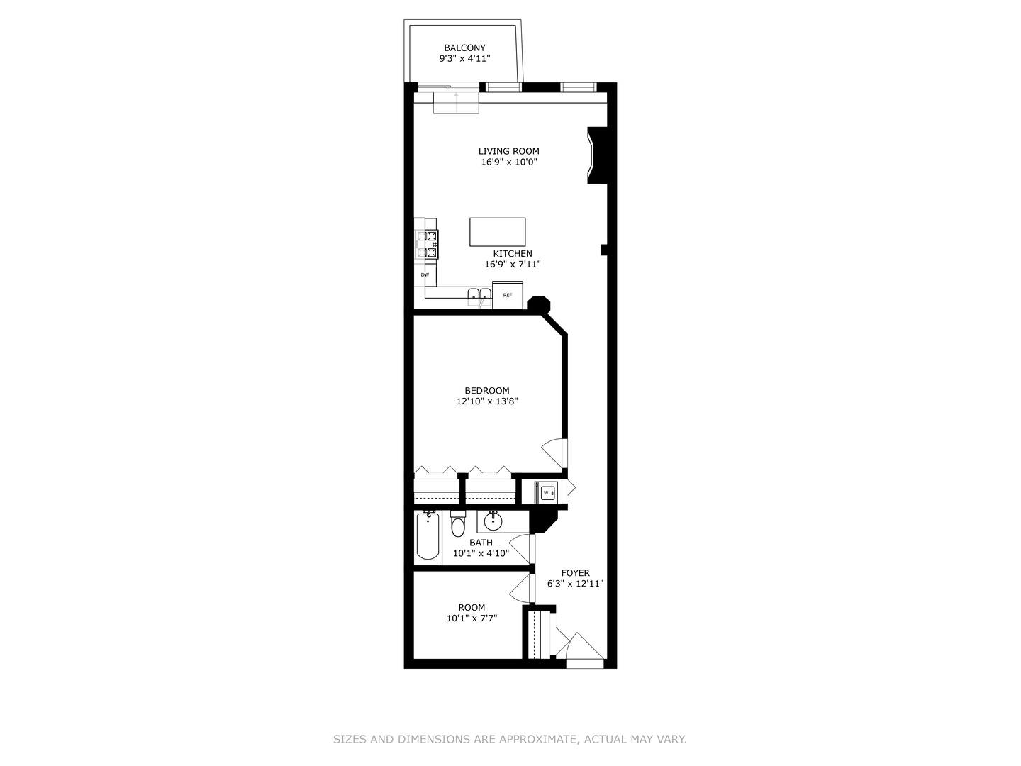 843 West Adams Street, Unit 405 Chicago, IL 60607 - Photo 12 of 12 a picture of a floor plan