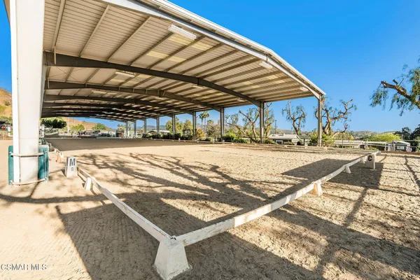 a view of a terrace with a bench