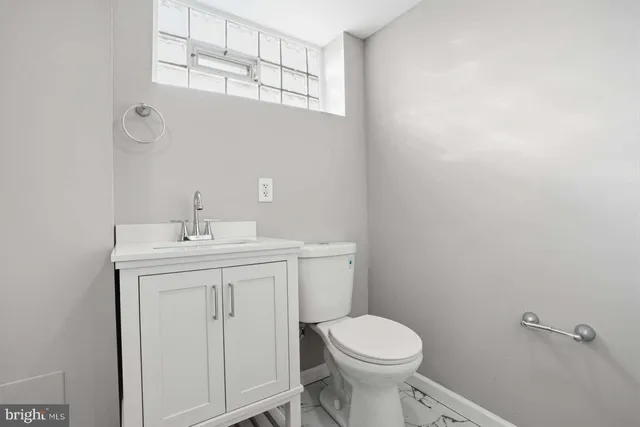 a close view of a sink in the bathroom