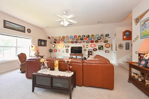 a outdoor living space with furniture and a potted plant