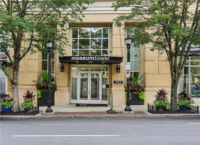 a front view of a building