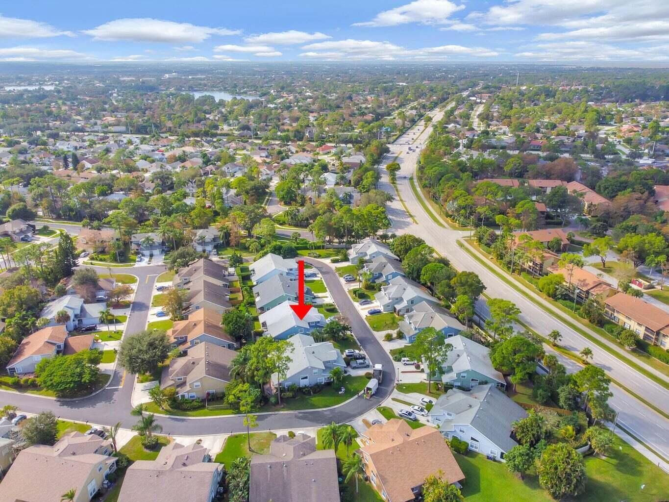 13175 Quiet Woods Road, Unit A Wellington, FL 33414 - Photo 39 of 46 an aerial view of residential houses with outdoor space