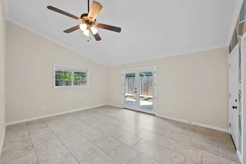 a view of small space with racks on the wall