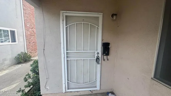front view of a house with a door