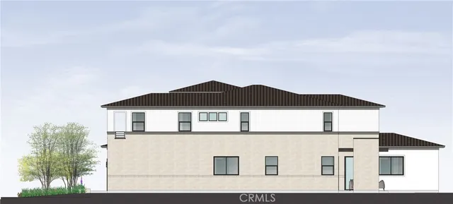 a house view with a sitting space and garden