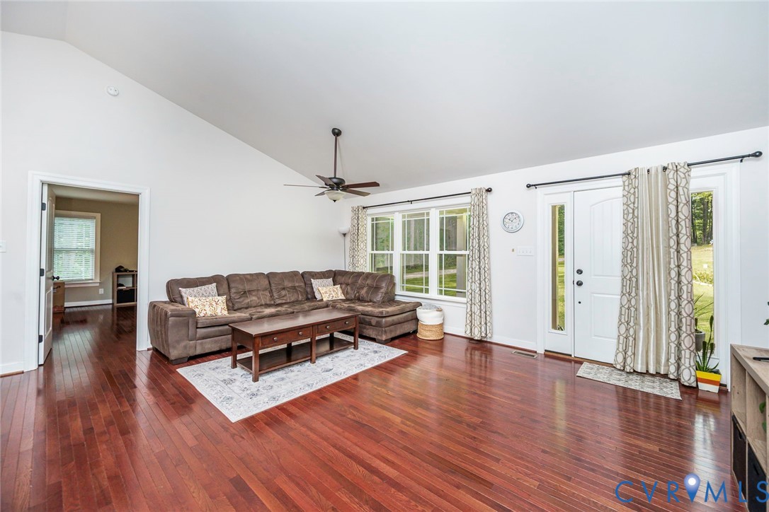 19151 Poor House Road Amelia Court House, VA 23002 - Photo 6 of 39 Vaulted ceiling with an integrated ceiling fan, wo