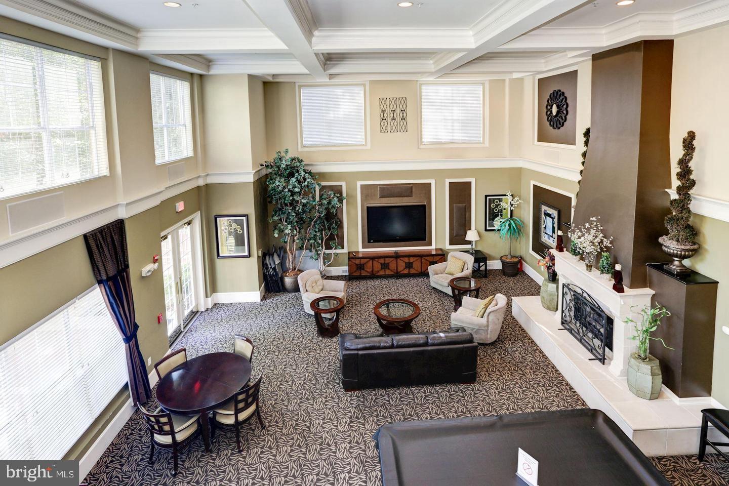 11800 Old Georgetown Road, Unit 1206 Rockville, MD 20852 - Photo 10 of 27 a living room with furniture and a fireplace