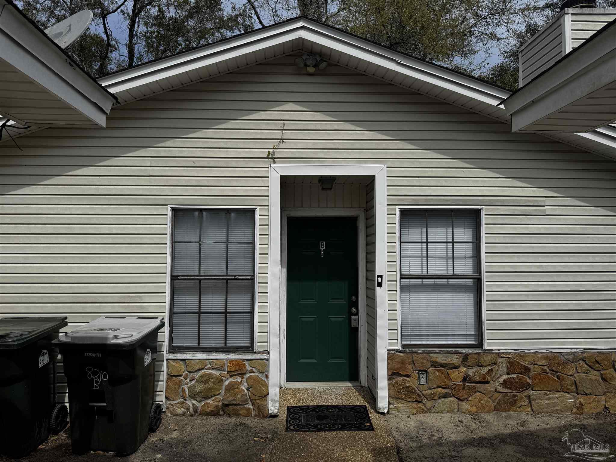 a front view of a house
