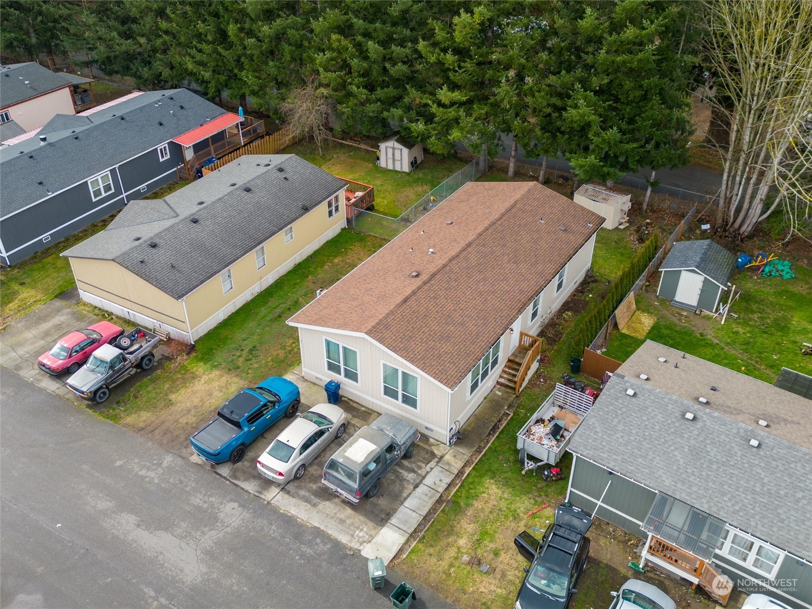 700 North Reed Street, Unit 21 Sedro-Woolley, WA 98284 - Photo 5 of 28 an aerial view of a house with a yard