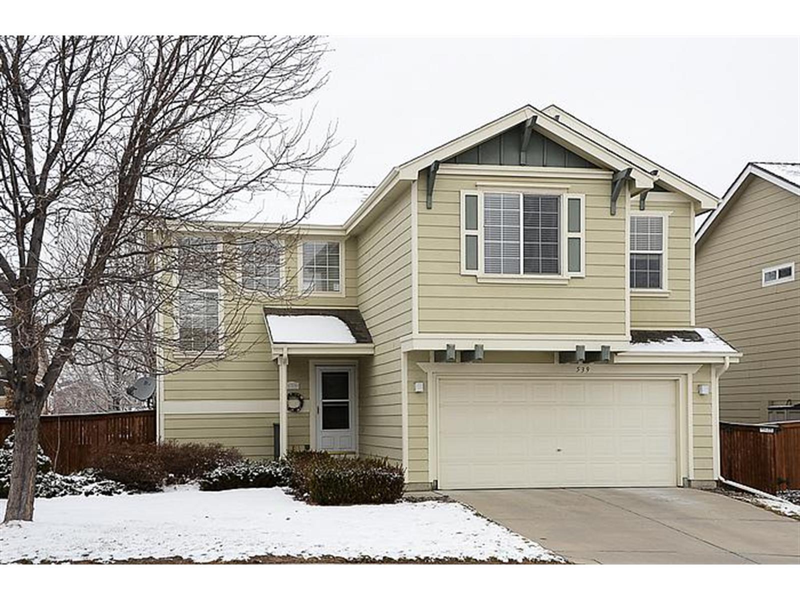539 Timbervale Trail Highlands Ranch, CO 80129 - Photo 1 of 1 a front view of a house with a yard and garage