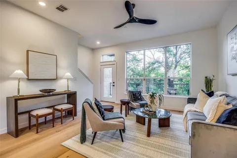 a living room with furniture