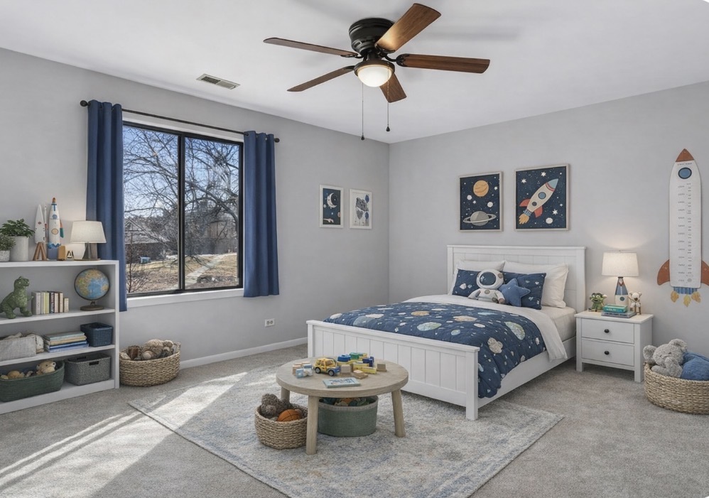 1733 Harrow Court, Unit B Wheaton, IL 60189 - Photo 16 of 23 a bedroom with a bed and a window