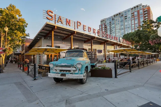 an outdoor space with lots of trees