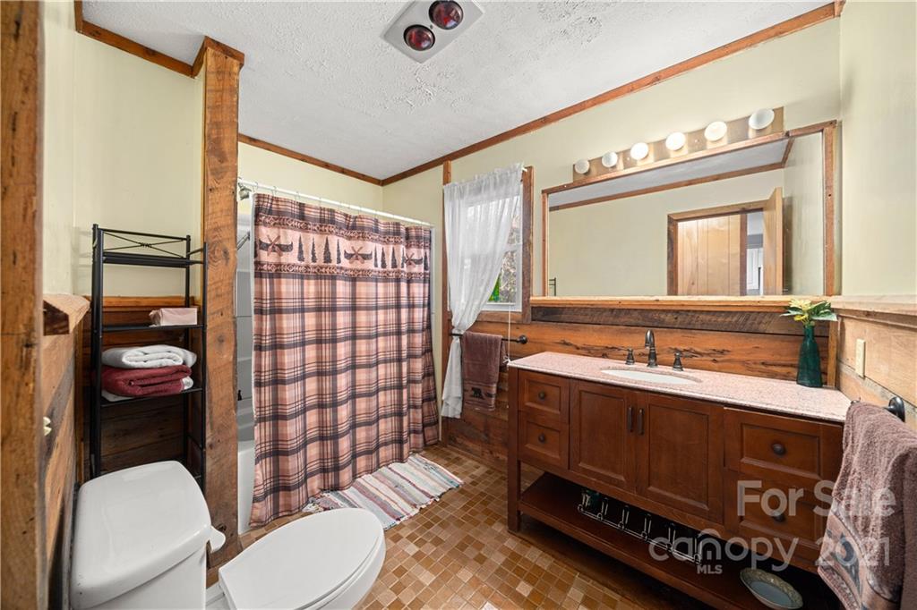 1595 Kitchens Branch Road Sylva, NC 28779 - Photo 24 of 45 a bathroom with a sink mirror vanity and toilet